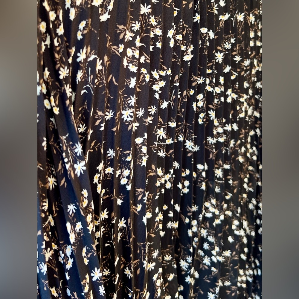 Max Studio Skirt Women’s Size Small Long Black Pleated Lined Floral Print - Picture 6 of 11